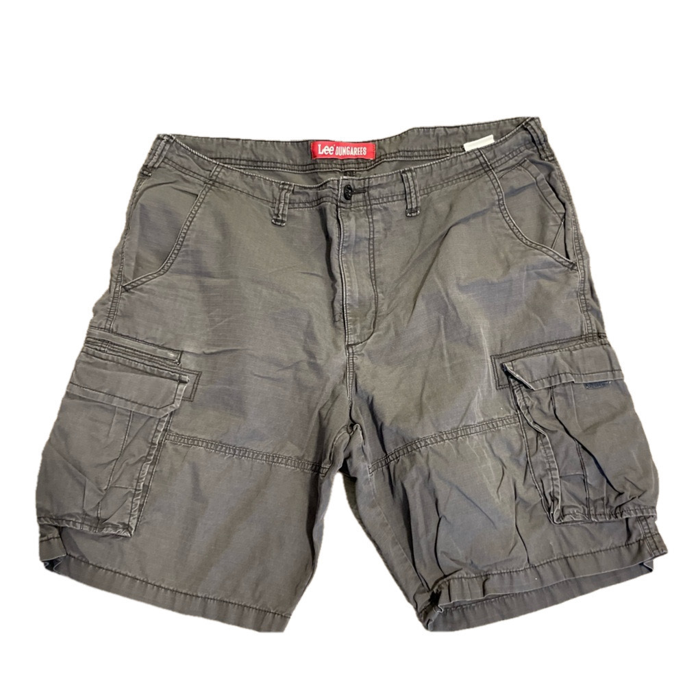 Lee Dungarees Men's Grey Carpenter Shorts 38 100% Cotton Cargo Pockets Workwear